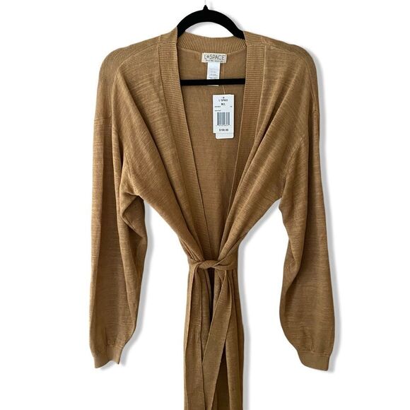 LSpace Azores Duster in Toffee Tan brown cardigan tie knit Revolve M/L $198 - Picture 5 of 16